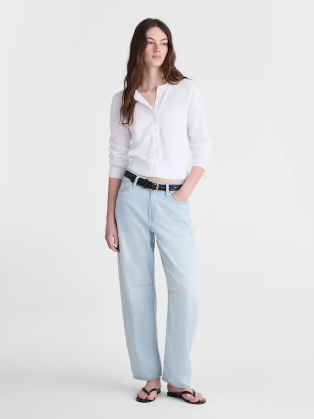 Madewell White Cotton Cardigan Size Large NWT
